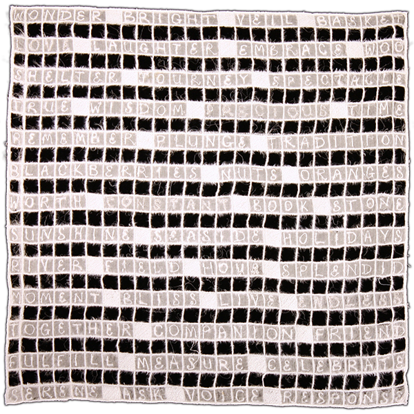 2012 18x18" Silk organza, paper, rayon thread